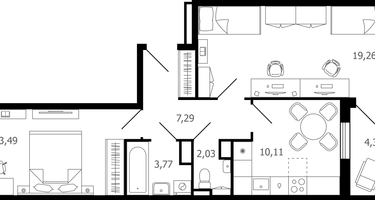 2-к. квартира, 58 м²