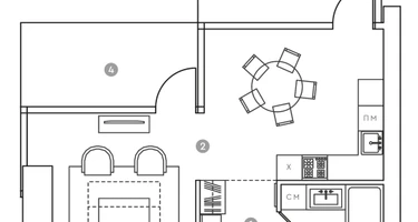 Студия, 54&nbsp;м²