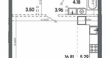 Студия, 34&nbsp;м²