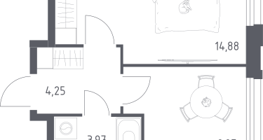 1-к. квартира, 32&nbsp;м²
