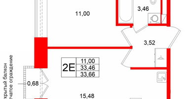 1-к. квартира, 33 м²