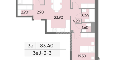 Студия, 83 м²