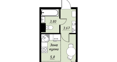 Студия, 21&nbsp;м²