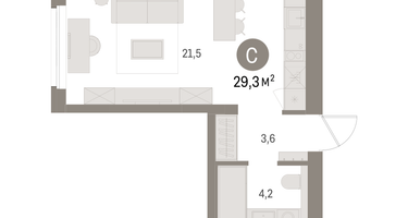 Студия, 29&nbsp;м²