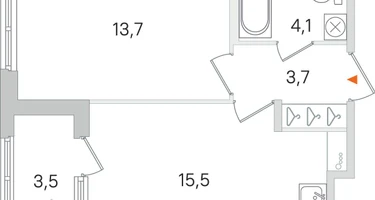 1-к. квартира, 38&nbsp;м²