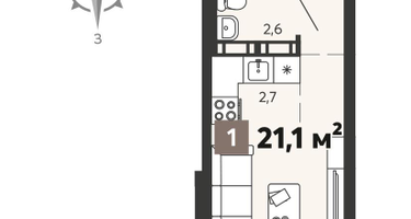 Студия, 21 м²
