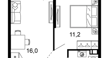 1-к. квартира, 35&nbsp;м²