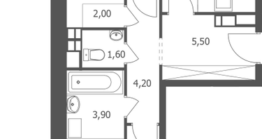2-к. квартира, 58 м²