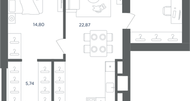 2-к. квартира, 67&nbsp;м²