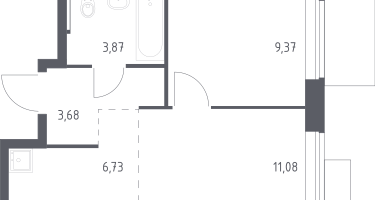 Студия, 34&nbsp;м²