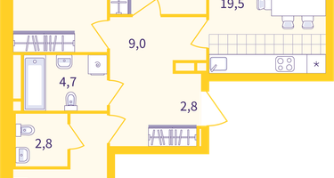 3-к. квартира, 78 м²