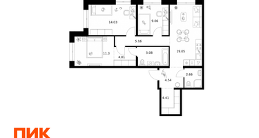 3-к. квартира, 79&nbsp;м²