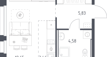 Студия, 26&nbsp;м²