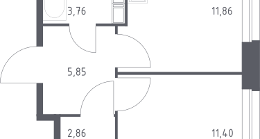 1-к. квартира, 35&nbsp;м²