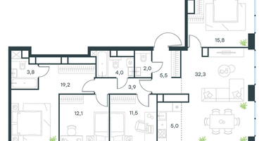 5-к. квартира, 115 м²