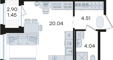 Студия, 30 м²