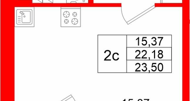 Студия, 22&nbsp;м²