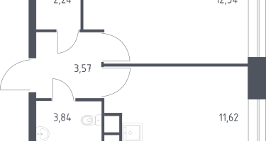 1-к. квартира, 33&nbsp;м²
