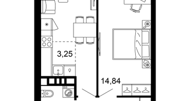 2-к. квартира, 44&nbsp;м²