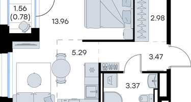 Студия, 29&nbsp;м²