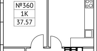 1-к. квартира, 37&nbsp;м²