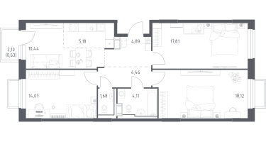 Студия, 81&nbsp;м²