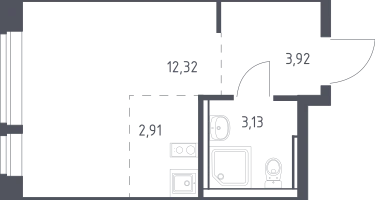 Студия, 22&nbsp;м²