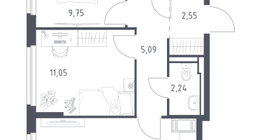 2-к. квартира, 50&nbsp;м²