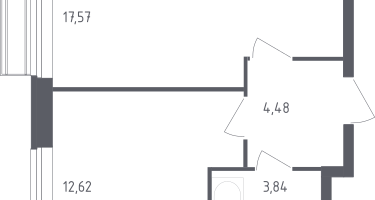 1-к. квартира, 38&nbsp;м²