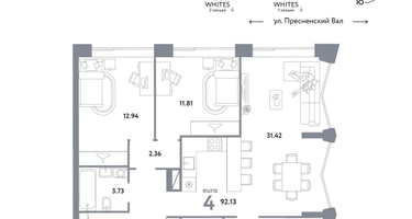 4-к. квартира, 92&nbsp;м²