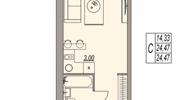 Студия, 24&nbsp;м²