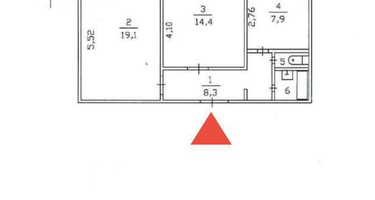 2-к. квартира, 57&nbsp;м²