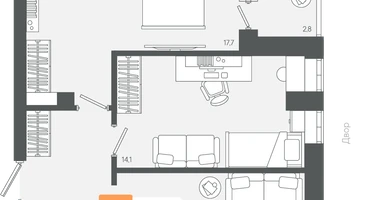 2-к. квартира, 67&nbsp;м²