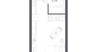 Студия, 22&nbsp;м²