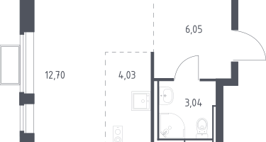 Студия, 25&nbsp;м²