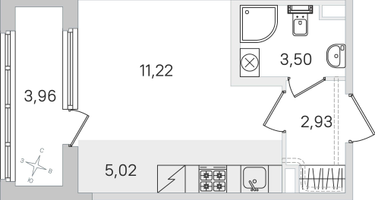 Студия, 24&nbsp;м²