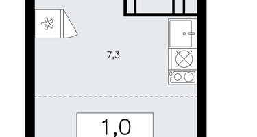 Студия, 23&nbsp;м²