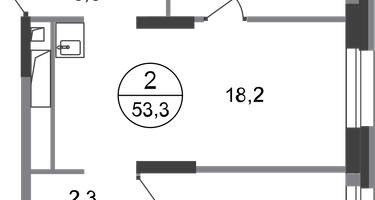 2-к. квартира, 53&nbsp;м²