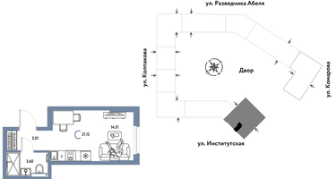 Студия, 21&nbsp;м²