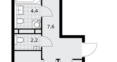2-к. квартира, 51&nbsp;м²