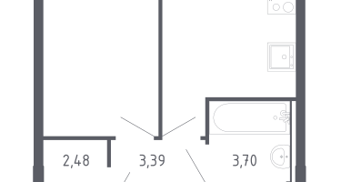 1-к. квартира, 29&nbsp;м²