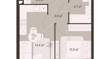1-к. квартира, 37 м²