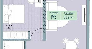 2-к. квартира, 59&nbsp;м²