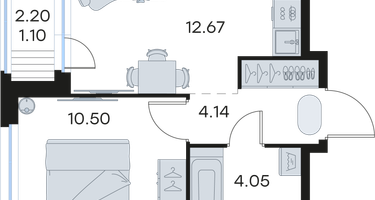 1-к. квартира, 32&nbsp;м²