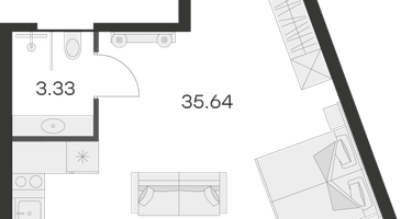 Студия, 37&nbsp;м²