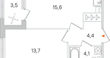 1-к. квартира, 39&nbsp;м²