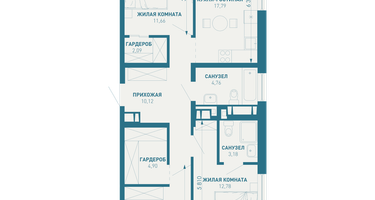 3-к. квартира, 91&nbsp;м²