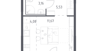 Студия, 25&nbsp;м²