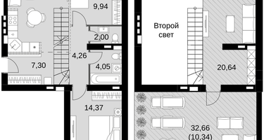 4-к. квартира, 89&nbsp;м²