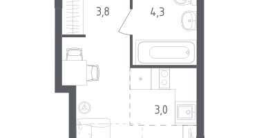 Студия, 20&nbsp;м²